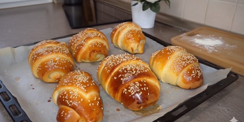 Cornuri Pufoase cu Brânză și Cașcaval