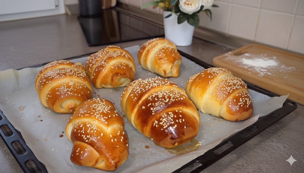 Cornuri Pufoase cu Brânză și Cașcaval