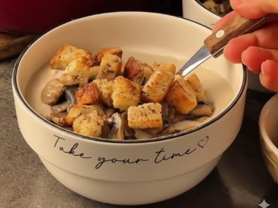 Supa-Cremă de Ciuperci și Pui