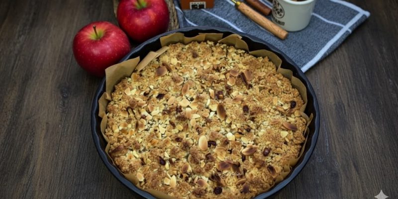 Tartă Crumble cu Mere Caramelizate