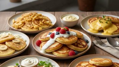 Rețetă clătite cu chefir: Un singur aluat, 6 gusturi diferite