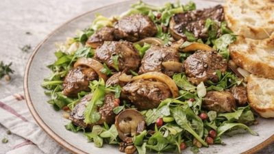 Salată Caldă cu Ficat de Pui și Ciuperci: Un Prânz Gourmet în 15 Minute