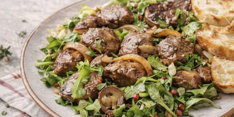 Salată Caldă cu Ficat de Pui și Ciuperci: Un Prânz Gourmet în 15 Minute